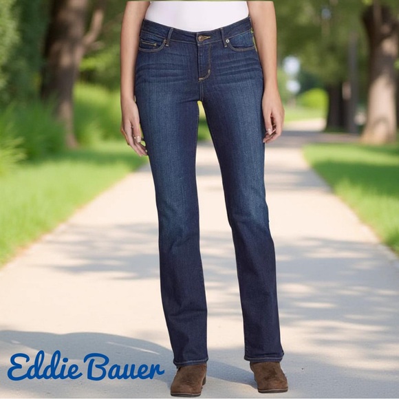Eddie Bauer Slightly Curvy Boot Cut Jeans Size 10 Tall - Picture 1 of 10